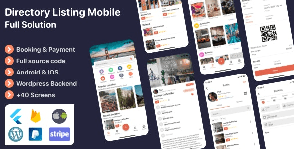 Listar FluxPro v1.2.5 – Flutter mobile directory listing & booking – WordPress Backend