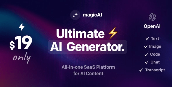 MagicAI v3.2 – OpenAI Content, Text, Image, Chat, Code Generator as SaaS