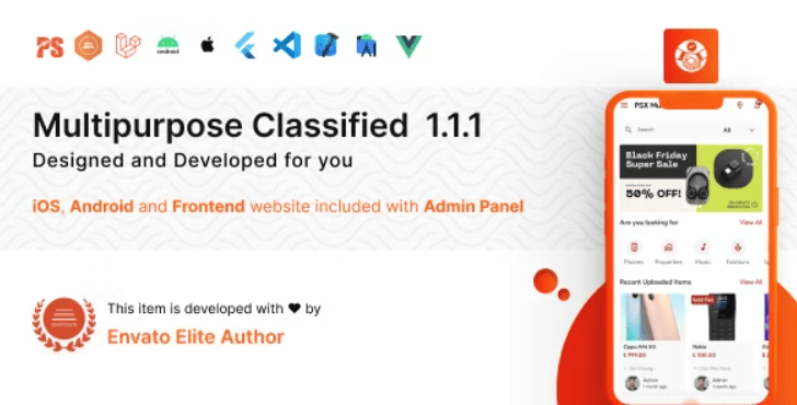 PSX v1.4.2 – Multipurpose Classified Flutter App with Frontend and Admin Panel