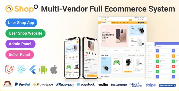 Shopo eCommerce v3.9.4 – Multivendor eCommerce Flutter App with Admin Panel & Website