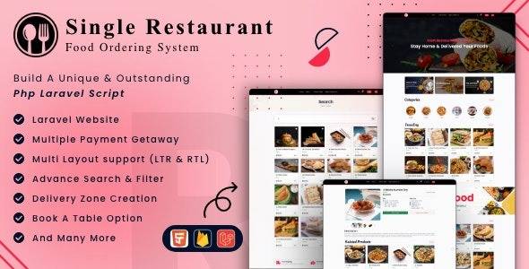 Single Restaurant v9.0 – Laravel Website & Admin Panel – nulled