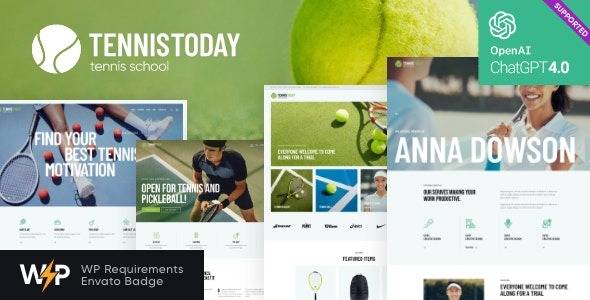 Tennis Today v2.0.0 – Sport School & Events WordPress Theme