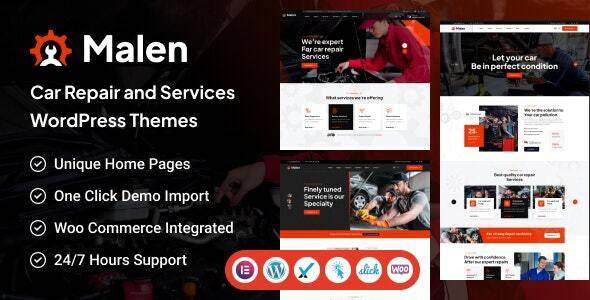 Malen v1.0 – Car Service & Repair WordPress Theme