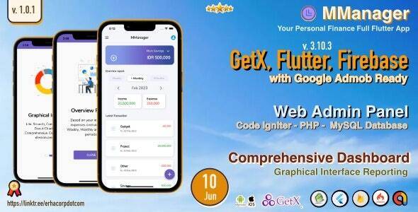 MManager v1.0 – Personal Finance Full Flutter App, with Chart Report | GetX | Web Admin Panel