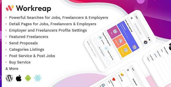 Workreap React Native v2.6 – Android and IOS Mobile APP