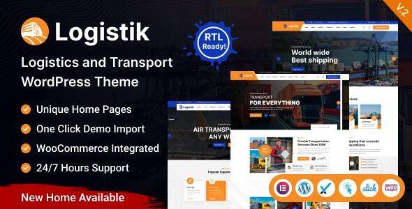 Logistik v1.0.0 – Transport & Logistics WordPress Theme