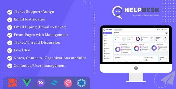 HelpDesk v3.74 – Online Ticketing System with Website – ticket support and management – nulled