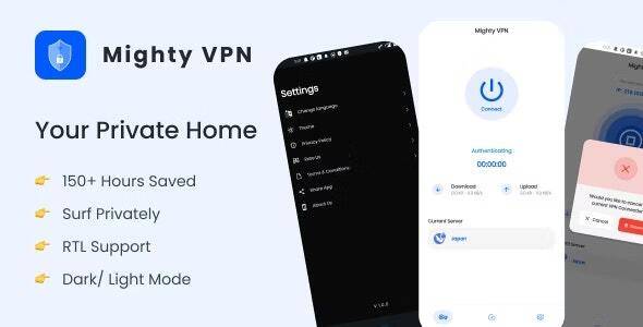 MightyVPN v8.0 – Flutter app for Secure VPN and Fast Servers VPN