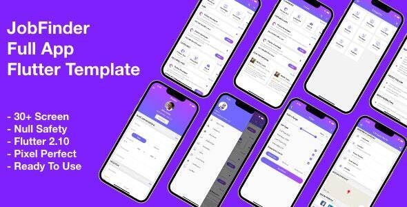 Job Finder v1.0 – Full app template flutter