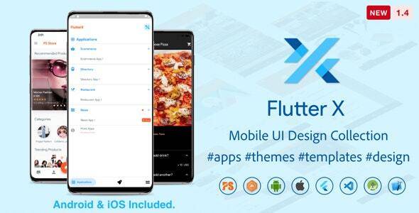 FlutterX v1.4 – Flutter UI Kits Widgets and Template Collection For iOS & Android