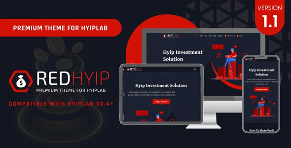 RedHyip v1.2 – Premium Theme For HYIPLAB