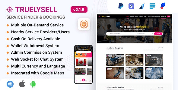 TruelySell – On Demand Handyman Services, Nearby Service Booking Software (Web + Android + iOS)