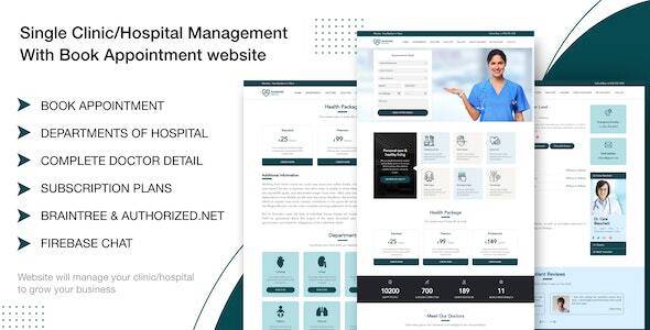 Single Clinic/Hospital Management With Book Appointment website v1.0