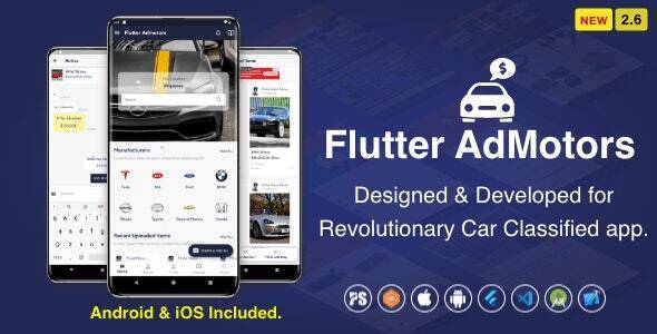 Flutter AdMotors For Car Classified BuySell iOS and Android App with Chat v2.6