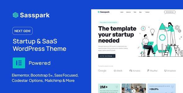 Sasspark – Startup WordPress Theme – 2 August 2023