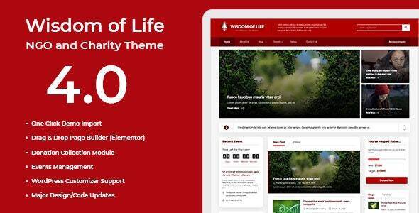 Wisdom Of Life v4.0 – NGO and Charity Theme