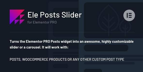 Ele Posts Slider v1.0.3 – any post type slider for Elementor PRO