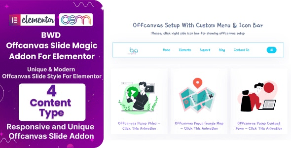 BWD Offcanvas Slide Magic Addon For Elementor v1.0