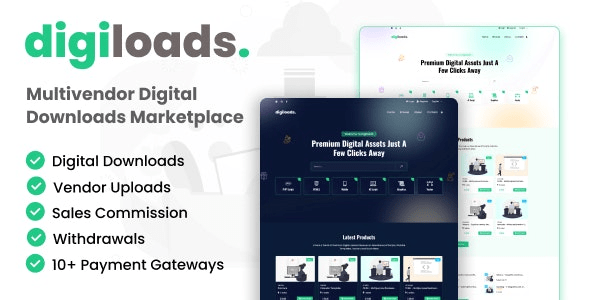 Digiloads v1.0.1 – Multivendor Digital Downloads Marketplace