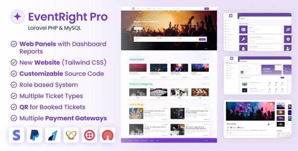 EventRight Pro v1.8.0 – Ticket Sales and Event Booking & Management System with Website & Web Panels (SaaS) – nulled