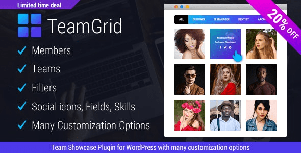 Team Grid v1.3.1 – Team Member Showcase WordPress Plugin & Team Editor