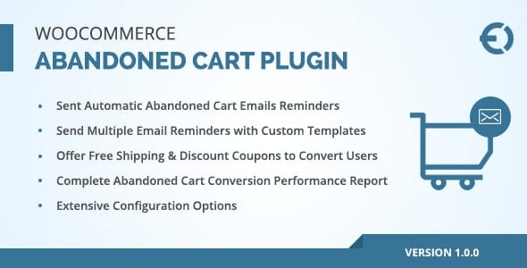 WooCommerce Abandoned Cart Email Plugin, Recover Abandoned Carts v1.0.3