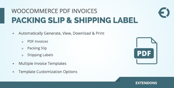 WooCommerce PDF Invoice, Packing Slip & Shipping Label v1.0.3