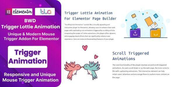 BWD Trigger Lottie Animation Addon For Elementor v1.0