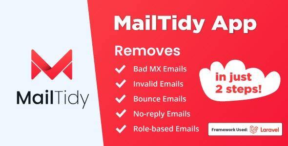 MailTidy v2.1.2 – Email List Cleaner SAAS Application