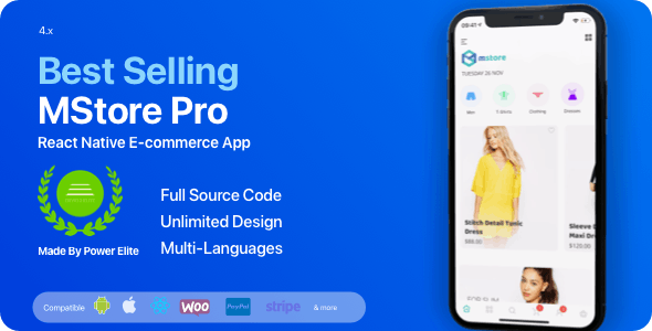 MStore Pro v5.0 – Complete React Native template for e-commerce