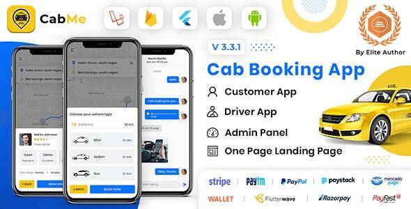 CabME v3.3.2 – Flutter Complete Taxi Booking Solution