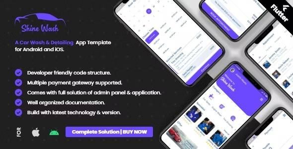 Car Wash Booking System with mobile apps android | Ios | Flutter v2.2 – nulled