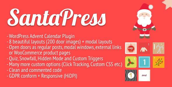 SantaPress v1.6.4 – WordPress Advent Calendar Plugin & Quiz