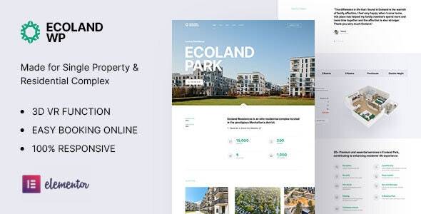 Ecoland v1.5 – Single Property WordPress Theme