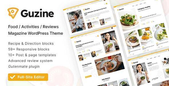 Guzine v1.2.1 – Adsense Ready Magazine WordPress Theme for Food Blogging