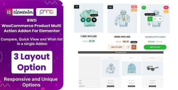 BWD WooCommerce Product Multi Action Addon For Elementor v1.0