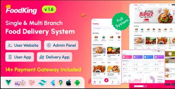 FoodKing Restaurant Food Delivery System with Admin Panel & Delivery Man App | Restaurant POS