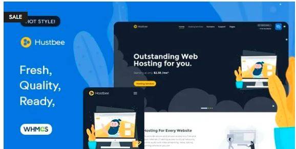 Hustbee (v8.8.0) Hosting HTML & WHMCS Template