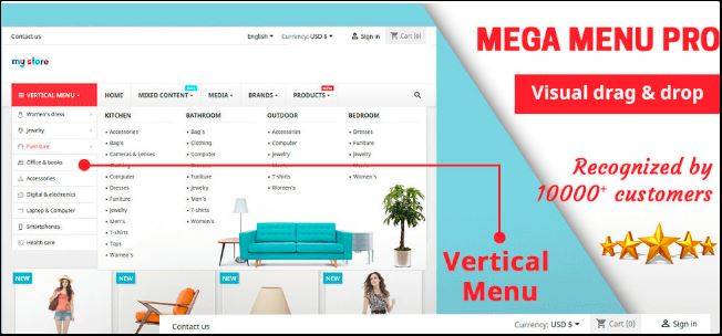 Mega Menu PRO module for Prestashop