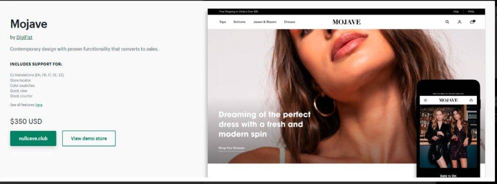 Mojave (v2.0.3) Ecommerce Website Template