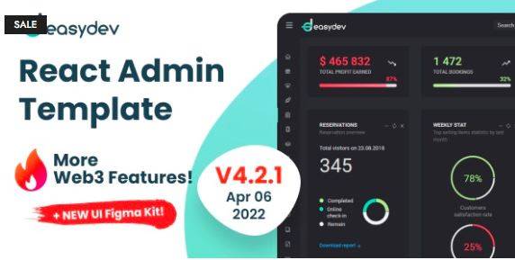 EasyDev (v4.2.1) Web3 React BS5 Admin & Dashboard Template + Figma