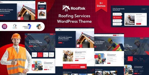 Rooftek v1.0 – Roofing Services WordPress Theme